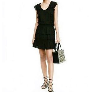Banana Republic Tiered Black Ruffle Mini Dress